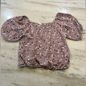 Sim & Sam crop top with puffed sleeves